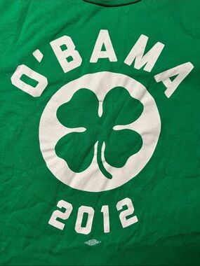 Green 'Obama 2012' Shamrock Graphic Tee from his election one is in Museum